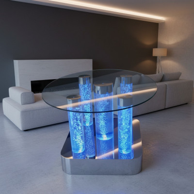 Conception de table d'eau Table basse Colonnes d'eau Colonne Tables de canapé LED