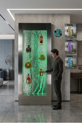 Étagère designer colonne de tablette de bar murale éclairée à LED