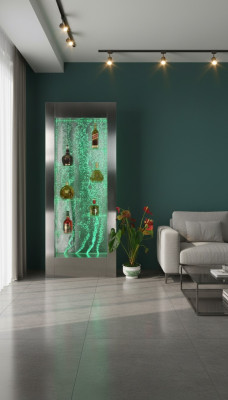 Étagère designer colonne de tablette de bar murale éclairée à LED