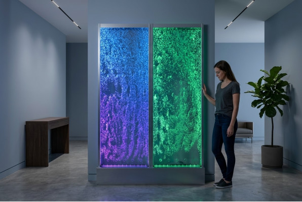 Panneau mural avec des bulles d'eau mur d'eau LED designer d'eau murale