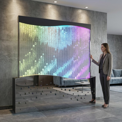 Panneau mural à bulles d'eau mur d'eau LED mur d'eau design