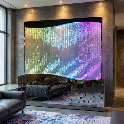 Panneau mural à bulles d'eau mur d'eau LED mur d'eau design