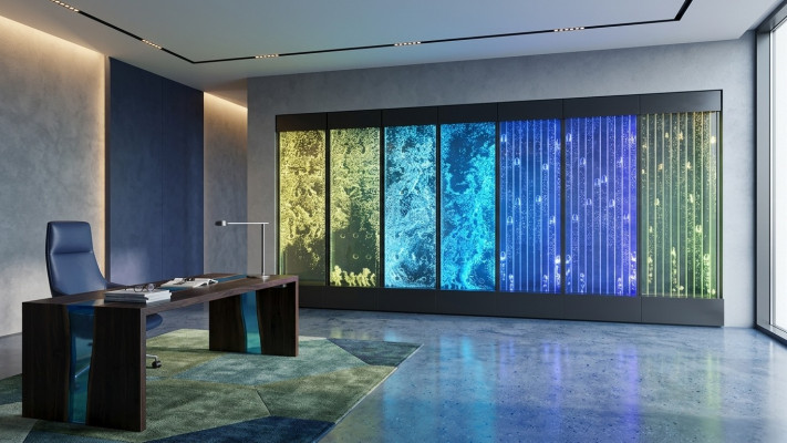 Panneau mural à bulles d'eau LED Décoration murale à bulles d'eau Designeur de fontaine d'eau