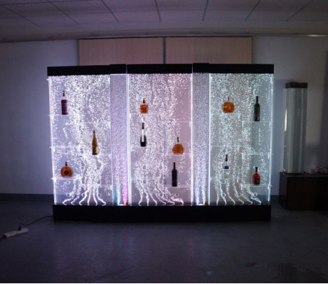 Étagère LED Bar Water Wall Décoration Colonne Lumineuse Mur d'Eau Illuminé Comptoir de Bar