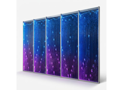 Décoration murale de partition moderne, murs d'eau décoratifs éclairés par LED, mur d'eau illuminé