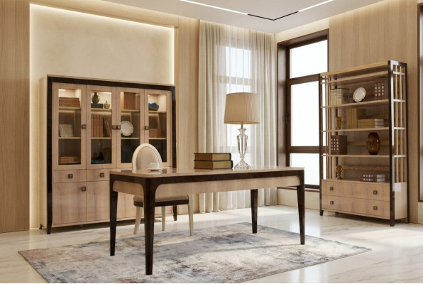 Ensemble de bureau Suite Mobilier Bureau Table Armoire Étagère Complet 4 pièces.