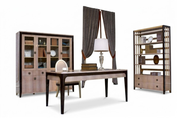 Ensemble de bureau Suite Mobilier Bureau Table Armoire Étagère Complet 4 pièces.