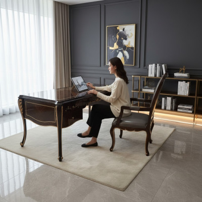 Mobilier Salle d'étude Bureau Meubles Table Fauteuil Ensemble de 2 pièces Suite Bureau