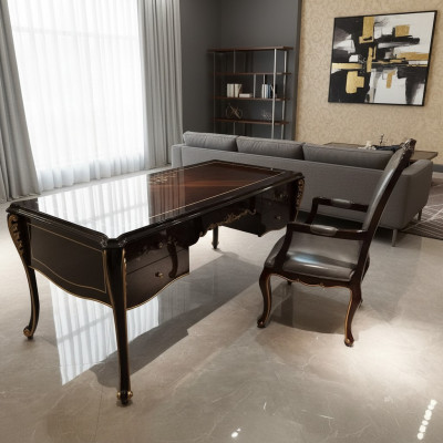 Mobilier Salle d'étude Bureau Meubles Table Fauteuil Ensemble de 2 pièces Suite Bureau