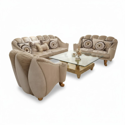Ensemble de canapés classiques 3+2+1 style baroque rococo canapé antique