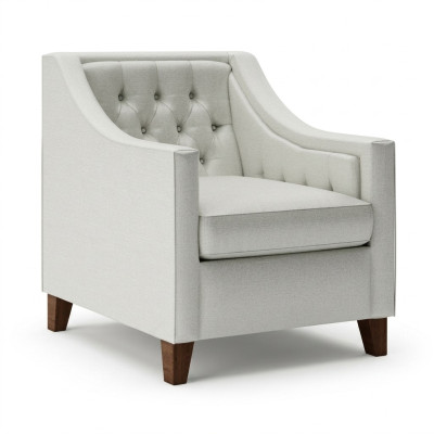 Chaise 1x Chaise rembourrée de salle à manger Fauteuil TV Salon Siège textile Fauteuil Chesterfield