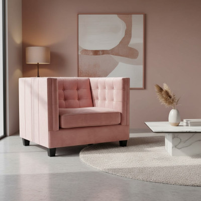 Chaise 1x Salle à manger TV Salon Siège Textile Fauteuil Fauteuil chesterfield rembourré