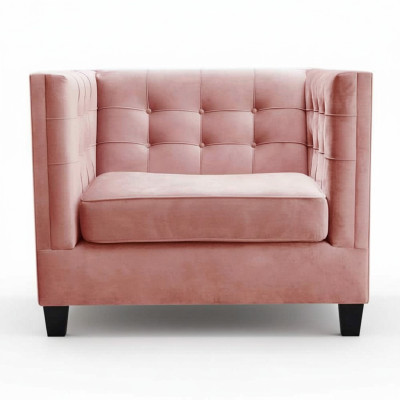 Chaise 1x Salle à manger TV Salon Siège Textile Fauteuil Fauteuil chesterfield rembourré