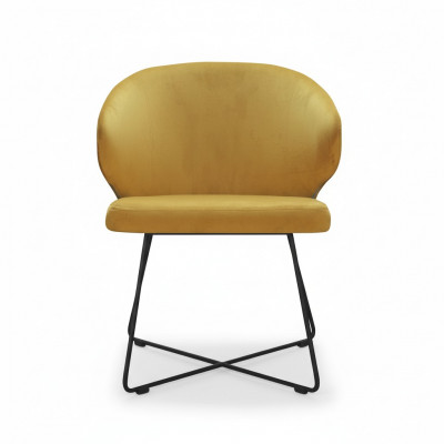 Fauteuils inclinables modernes Ensemble de 8 chaises avec accoudoirs en tissu jaune