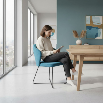 Groupe de fauteuils inclinables modernes 8 chaises Ensemble Suite Revêtement vert Accoudoir