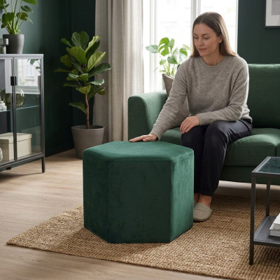 Tabouret Tabouret Pouf Pouf Siège Pouf Tissu Tissu Repose-pieds Ottoman Velours