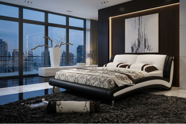 Lit de concepteur Lits Lit de mariage Lit double Lit rembourré Chambre à coucher Lit en cuir