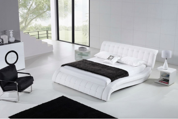 Lits Lits Rembourrage Double Mariage Hôtel Luxe Cuir Moderne Décoratif Designer