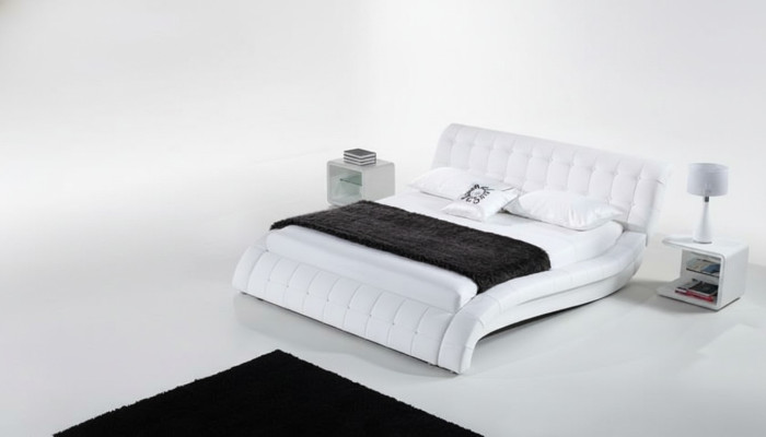 Lits Lits Rembourrage Double Mariage Hôtel Luxe Cuir Moderne Décoratif Designer