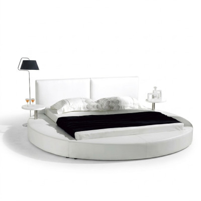 Lit rond design moderne Luxe Tissu d'ameublement Lits ronds Textile tissu