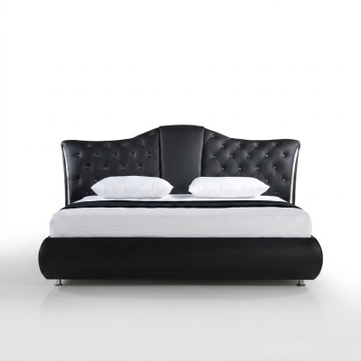 Chesterfield Lit Design Lits Classiques Double Revêtement en Cuir Chambre