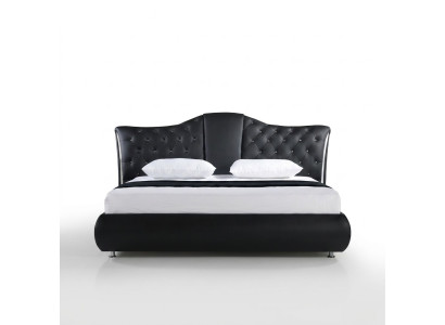 Chesterfield Lit Design Lits Classiques Double Revêtement en Cuir Chambre