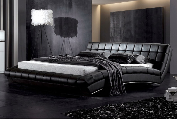 Lit Lits Tapisserie Double Mariage Luxe Cuir Moderne Designer Chambre