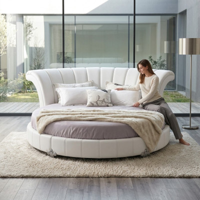 Lit rond design Chesterfield Lits Lit rembourré Lit rond Rembourrage Rond