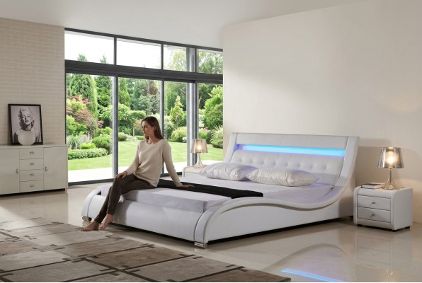 Lits Literie Double Mariage Hôtel Luxe Cuir Décoration Moderne Designer