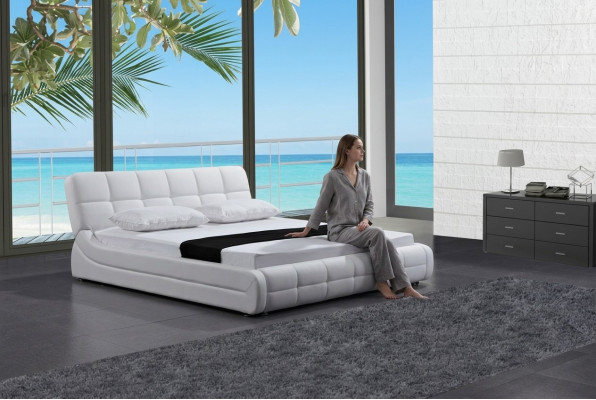 Lits Lits modernes Rembourrage Double Mariage Hôtel Luxe Cuir Designer