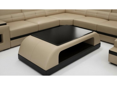Table basse en cuir Table moderne Table en verre moderne Tables de design Table en verre