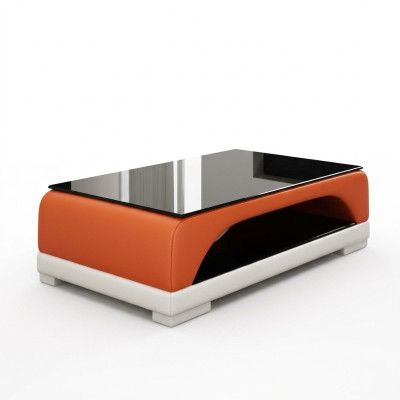 Table en cuir Table basse Table en verre Table de canapé Table moderne Table rembourrée