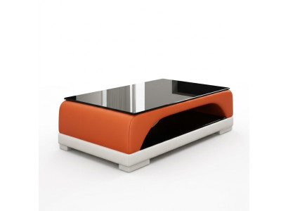 Table en cuir Table basse Table en verre Table de canapé Table moderne Table rembourrée