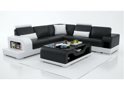 Table basse en verre noir table canapé table latérale moderne rembourrée