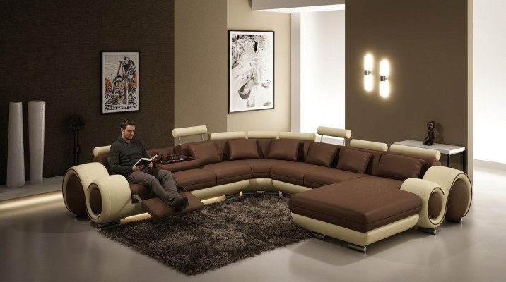 Sofas U-form Sofa Couch Suite d'ameublement Paysage vivant Design Canapé d'angle
