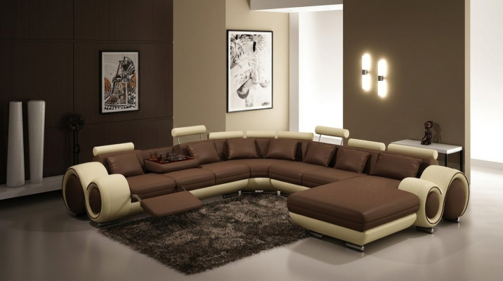 Sofas U-form Sofa Couch Suite d'ameublement Paysage vivant Design Canapé d'angle