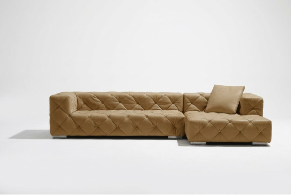 Canapé moderne en cuir Chesterfield Canapé en cuir Paysage vivant Canapé d'angle Canapé en cuir