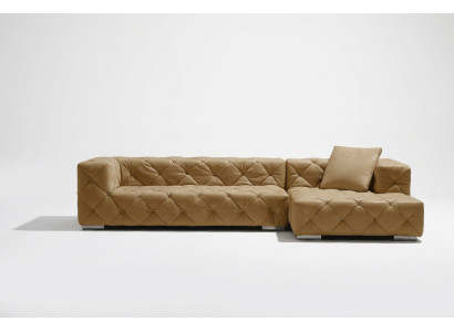 Canapé moderne en cuir Chesterfield Canapé en cuir Paysage vivant Canapé d'angle Canapé en cuir