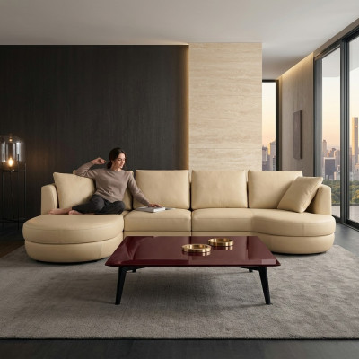 Canapé en cuir ensemble de canapé neuf canapé d'angle suite d'angle design modern