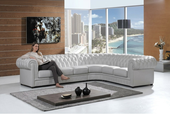 Canapé en cuir Canapé d'angle Canapé Chesterfield Rembourrage Ensemble d'angle Canapé Canapés