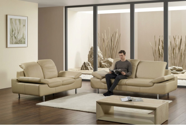 Set de canapés Canapé Canapé en cuir Assise Rembourrage Sets Canapés 3 places 1 place
