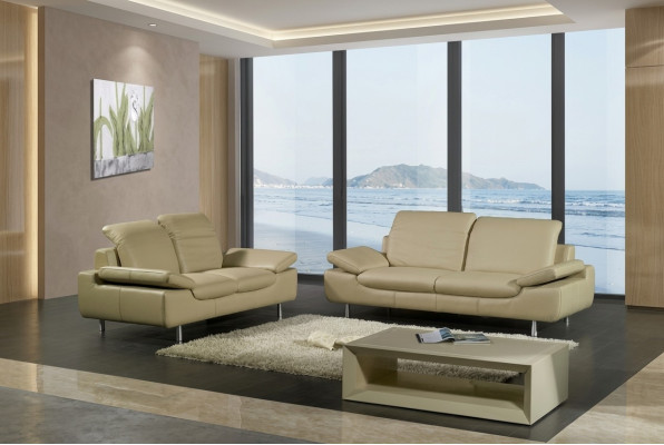 Set de canapés Canapé Canapé en cuir Assise Rembourrage Sets Canapés 3 places 1 place