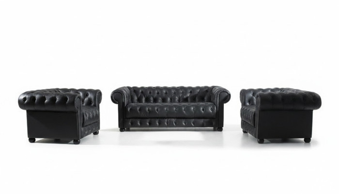 Canapé Chesterfield 3 places 311, Ensemble de canapés design en tissu