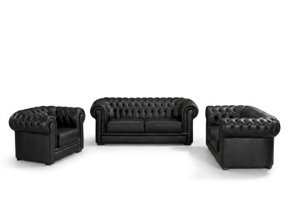 Ensemble de canapés Chesterfield Meubles Canapé 3 places Ensemble de canapés Tissu Canapé Cuir