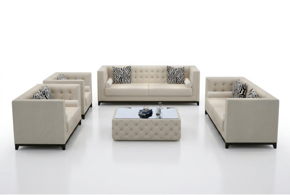 Ensemble de canapés Design de Sets de canapés Rembourrage Canapés en cuir 3 2 places