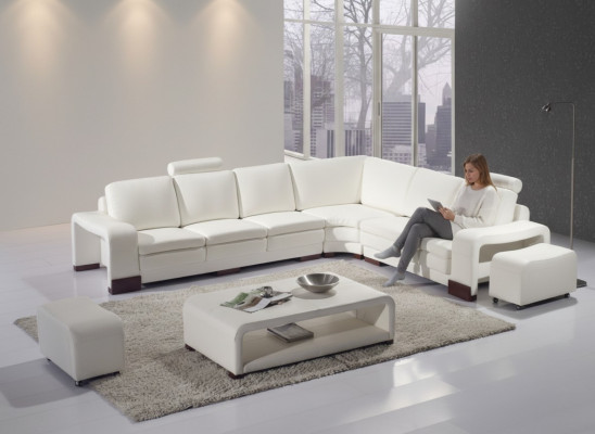 Ensemble de canapé moderne complet Modern Suite Canapé d'angle + Tabouret + Table basse
