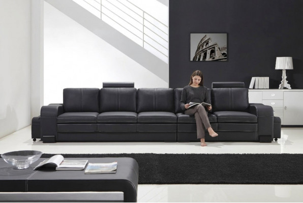 Conception Rembourrage Luxe Siège Canapé Canapé Cuir Textile Canapé 5 Places Cinq-places home24