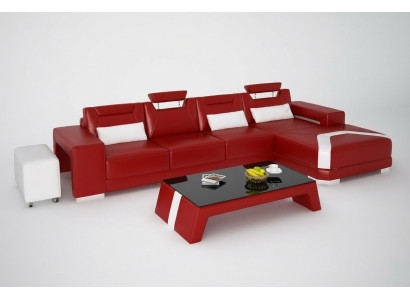Canapé design Canapé d'angle avec tabouret Ensemble rembourré Salon paysager Forme en L