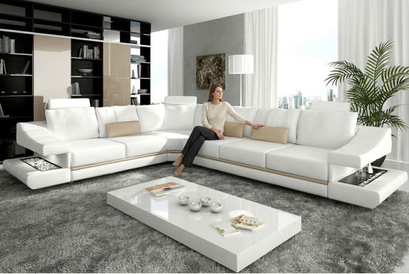 Canapé en cuir Canapé d'angle Canapé Designer Tapisserie Ensemble d'angle Canapé Canapés Canapés Sofa