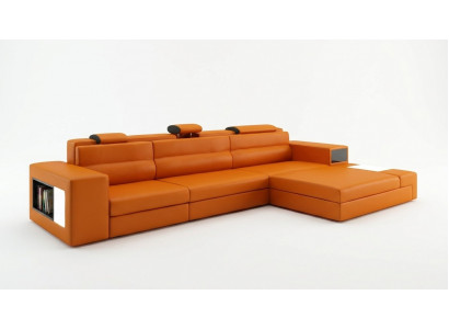 Designer Sofa Couch Suite Canapé d'angle avec tabouret Paysage de vie avec rembourrage